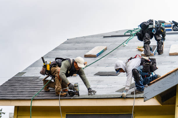 Professional Gutter Installation technician working in Knightstown, IN